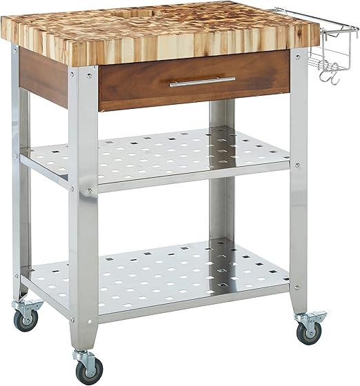 Amazon Com Chris Chris Jet019 Rolling Kitchen Island Food
