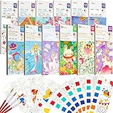 Mooliwe 24 Pack Watercolor Painting Books Set Pocket Watercolor Painting Coloring Kit Paint with Water Coloring Books Birthday 100th Day Activity Arts Crafts Valentine Exchange Gift