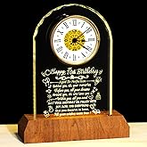 Arikyrist Happy 75th Birthday Crystal Clock Gifts for Women Men 75 Years Old Birthday Present for Parents 75th Quartz Clock Birthday Gifts with Wooden LED Light Base for Her Him