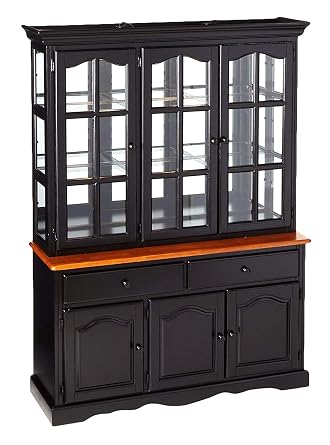 Amazon Com Sunset Trading Black Cherry Selections Buffet And Hutch Three Door Two Drawer Distressed Antique Buffets Sideboards