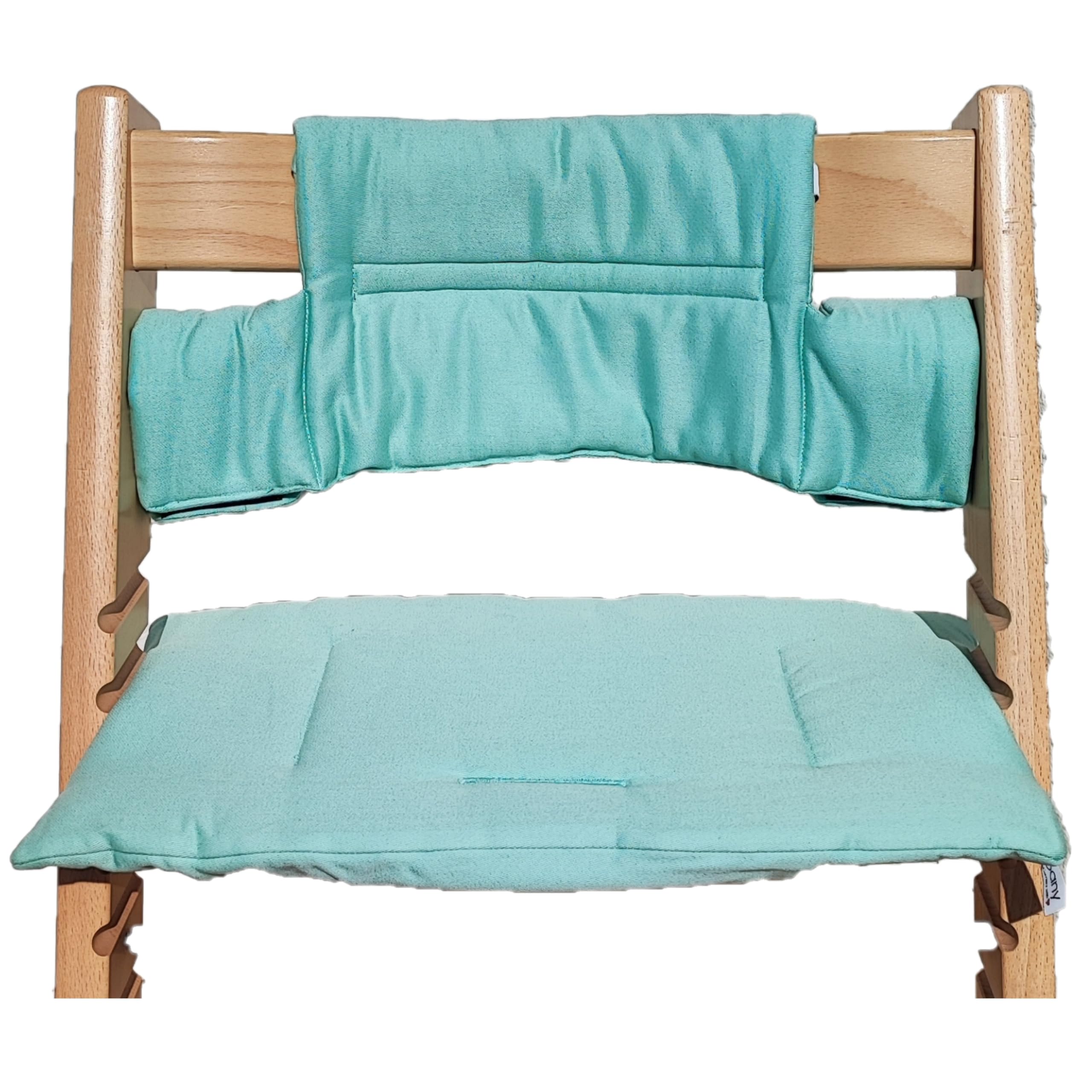 Shabany® High Chair Seat Cushion 100% Organic Cotton Classic Cushion Seat Cover High Chair Cushion 2-Piece Suitable for Stokke Tripp Trapp High Chair Machine Washable Easy Attachment