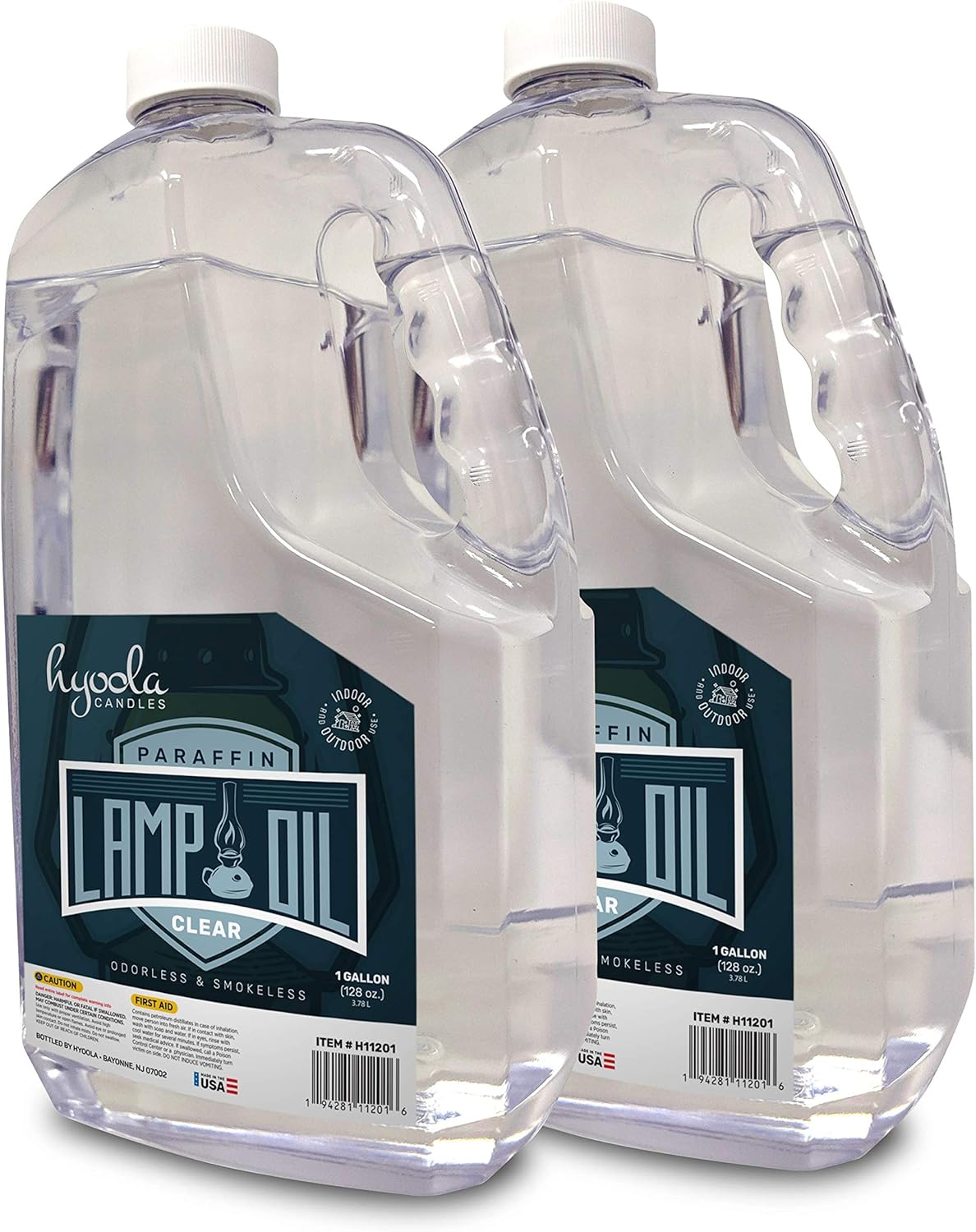 Oil Lamps & Accessories - HYOOLA 1-Gallon Liquid Paraffin Lamp Oil - Clear Smokeless, Odorless, Ultra Clean Burning Fuel for Indoor and Outdoor Use - Highest Purity Available - 2 Pack