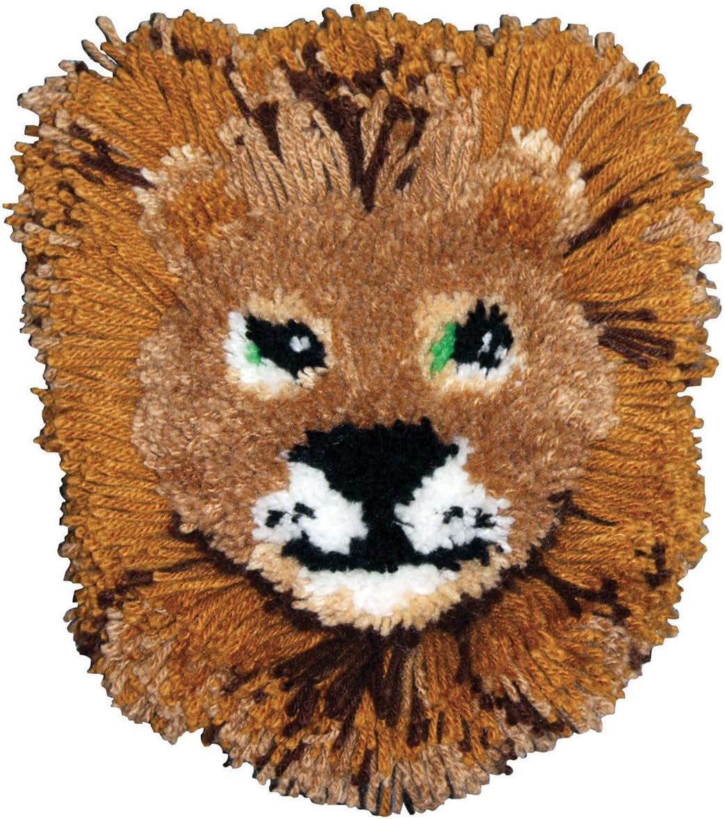 MCG Textiles Huggables Animal Lion Pillow Latch Hook Kit