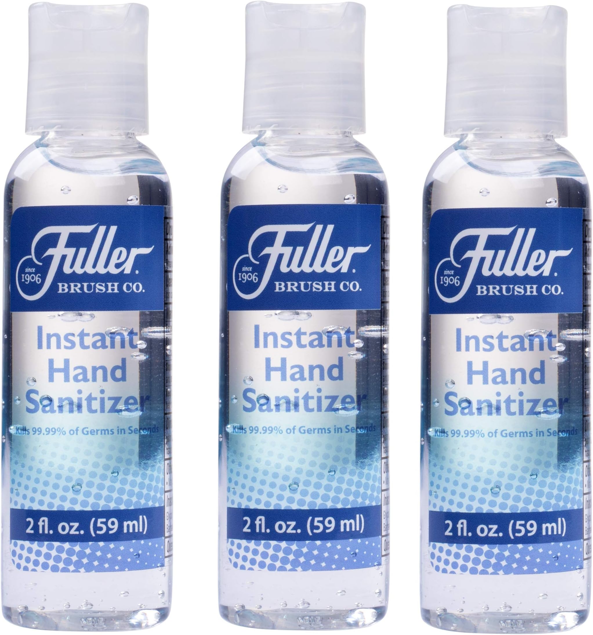Fuller Brush Instant Hand Sanitizer - Gel Antimicrobial & Sanitizing Liquid For Clean Hands - Safe Moisturizing Antibacterial Cleaner - Travel Sized For Men & Women's Bag & Car (2 Oz. - 3 Pack)