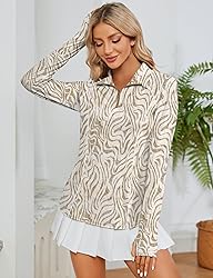 LOMON Womens Workout Tops Long Sleeve 1/4 Zip Uv