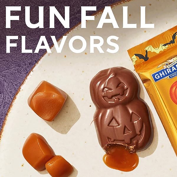 GHIRARDELLI MILK CHOCOLATE CARAMEL JACK O’ LANTERNS, 4.1 OZ BAG – PREMIUM HALLOWEEN CHOCOLATE CANDY WITH LUSCIOUS CARAMEL FILLING