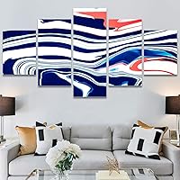 SIGNWIN 5 Panel Canvas Wall Art Abstract Closeup Digital Art Modern Artwork for Home Decorations Ready to Hang - 60