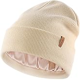 FURTALK Satin Lined Beanie for Women Men Knit Beanie Hat Acrylic Winter Hats Warm Slouchy Skull Cap