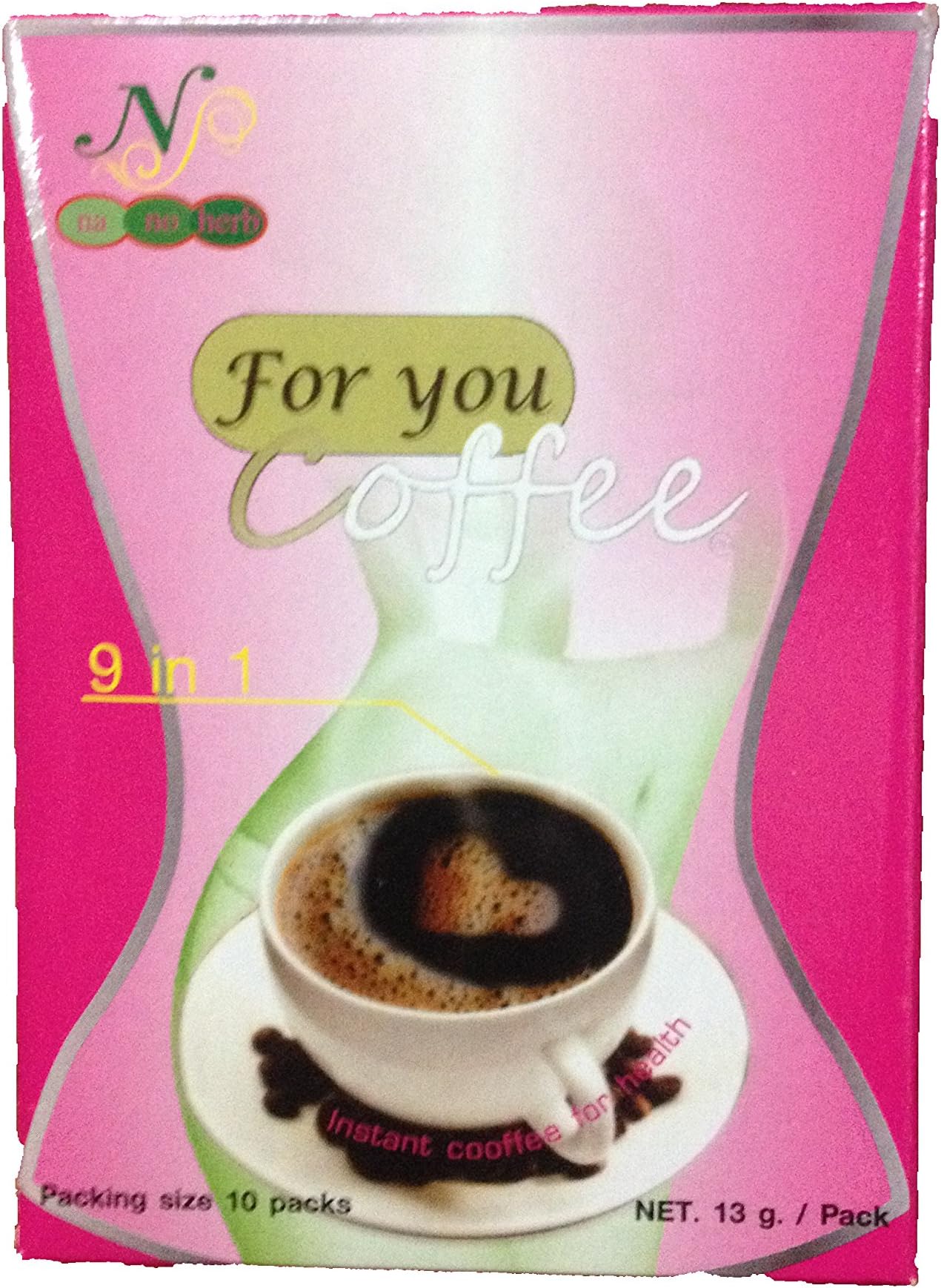 Instant Diet Coffee Powder Drink for Lose Weight and Slimming Fast , 13 G. 10 Sachets 2 Boxes.