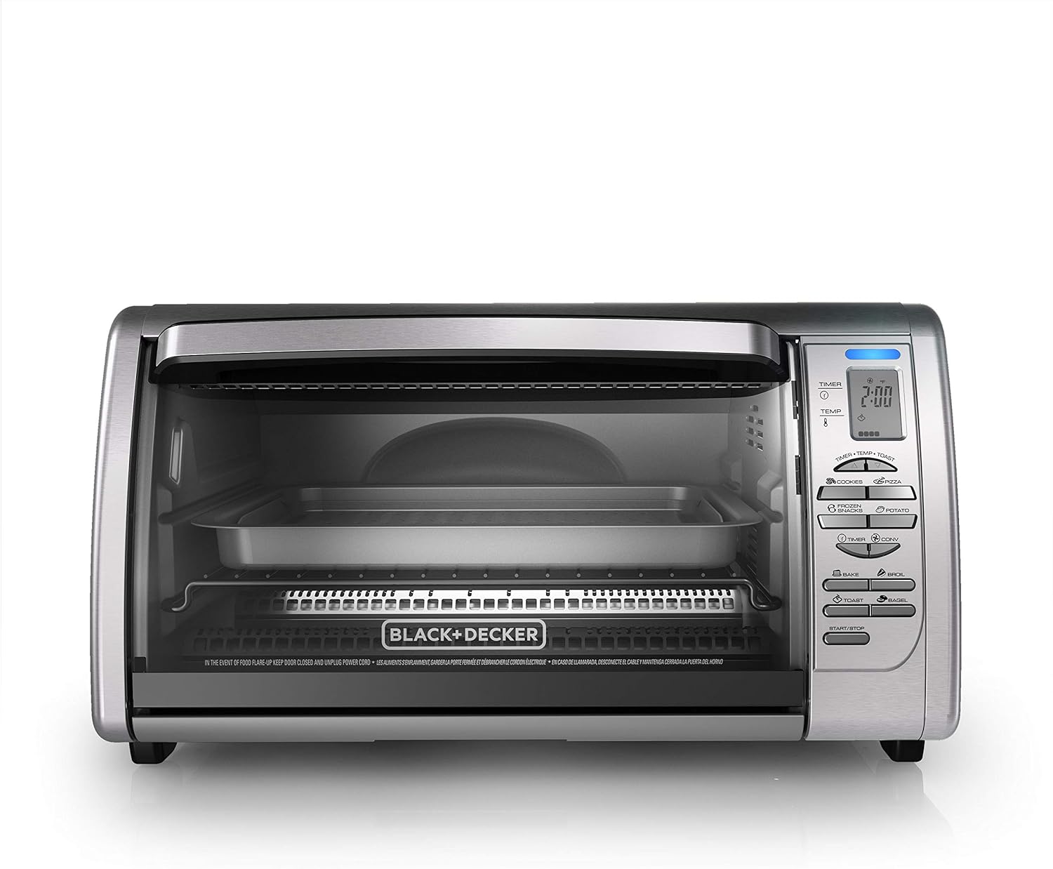 BLACK+DECKER Countertop Convection Toaster Oven, Silver, CTO6335S: Toaster Ovens: Kitchen & Dining
