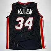 Facsimile Autographed Ray Allen Miami Black Reprint Laser Auto Basketball Jersey Size Men's XL