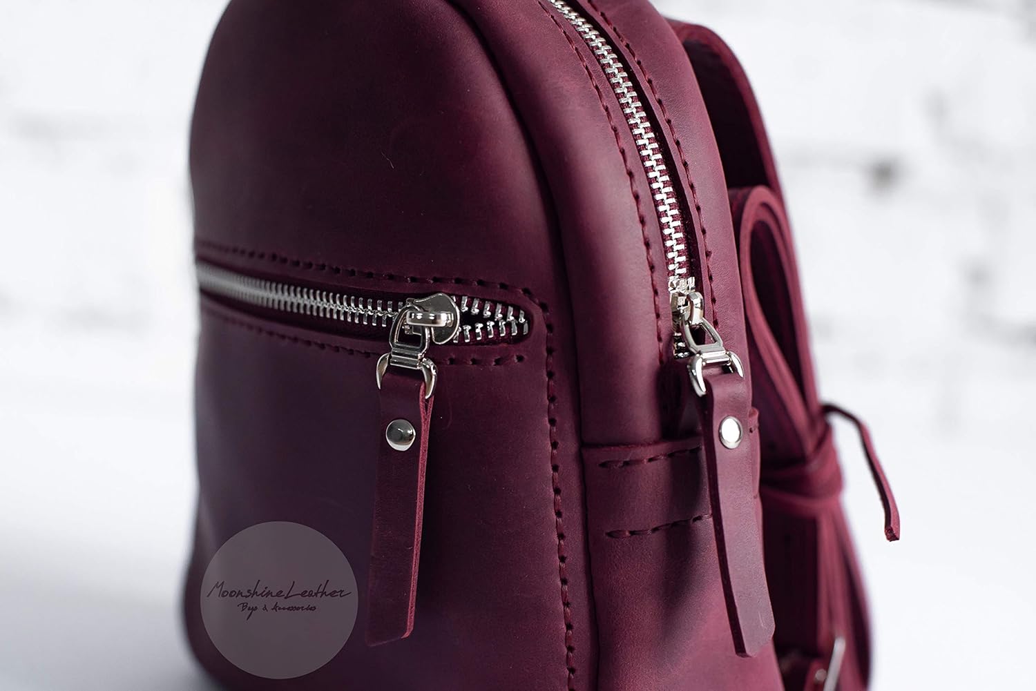burgundy backpack women's