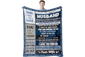QUILAZY Gifts for Husband, Husband Gifts, Husband Birthday Gift, Best Mens Wedding Anniversary Birthday Gifts for Husband Unique, Top Husband Gifts from Wife, Gifts for Him Men, I Love You Blanket 60"X 50"