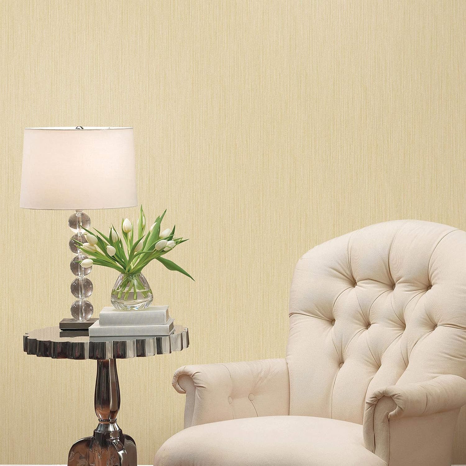 Galerie G67656 Palazzo Textured Plain Design Wallpaper, Yellow, 10m x 53cm - Image 3