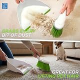 TDBS Dustpan and Brush Set Green – Easy Hold Soft Bristles Home Cleaning view 2