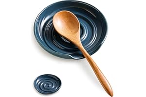 Cormomu Spoon Holder, Ceramic Spoon Rest Spoon Rest for Countertop, Kitchen Decor for Stove Top, Coffee Bar Accessories, Dark Blue