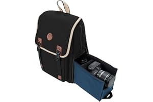 GOgroove DSLR Camera Backpack (Mid-Volume Black) with Interior Tablet Sleeve, Dual-Side Quick Camera Access, Phone Storage an