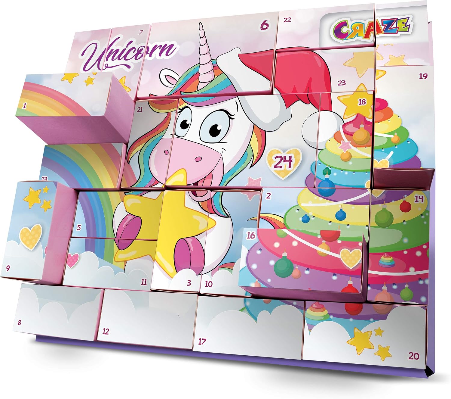 CRAZE 25321 advent christmas calendar 2020 UNICORN create your own toys calendar for girls DIY, Colorful - Image 5