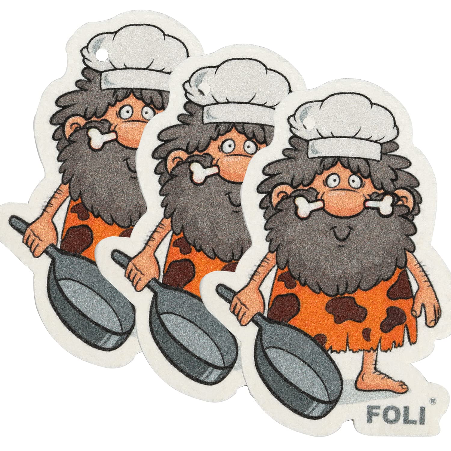 Biodegradable Natural Kitchen Sponges, Reusable Compressed Wood Pulp Cotton Scrubber by Foli, Multi-Function Cartoon Cleaning Sponges, Gift for Friends and Families, 3Pack