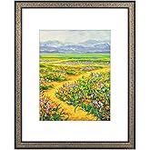 Golden State Art, 16X20 Vintage Photo Frame with White Mat for 11X14 Pictures or 16X20 Without Mat, Ornate Black and Gold Color