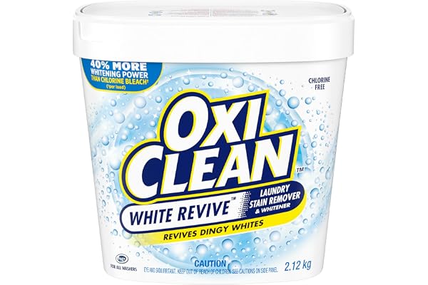 OxiClean White Revive Enzyme Laundry Stain Remover Powder, Effective on Grease, Blood, Wine Stains and More - Colour Safe, Ch