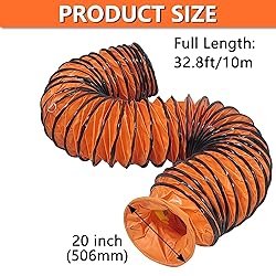32FT Ducting Hose 20 Inch PVC Flexible Duct Hosing