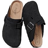 Asgard Genuine Suede Clogs for Women Men Leather Mules Arch Support Potato Shoes with Comfort Cork Footbed