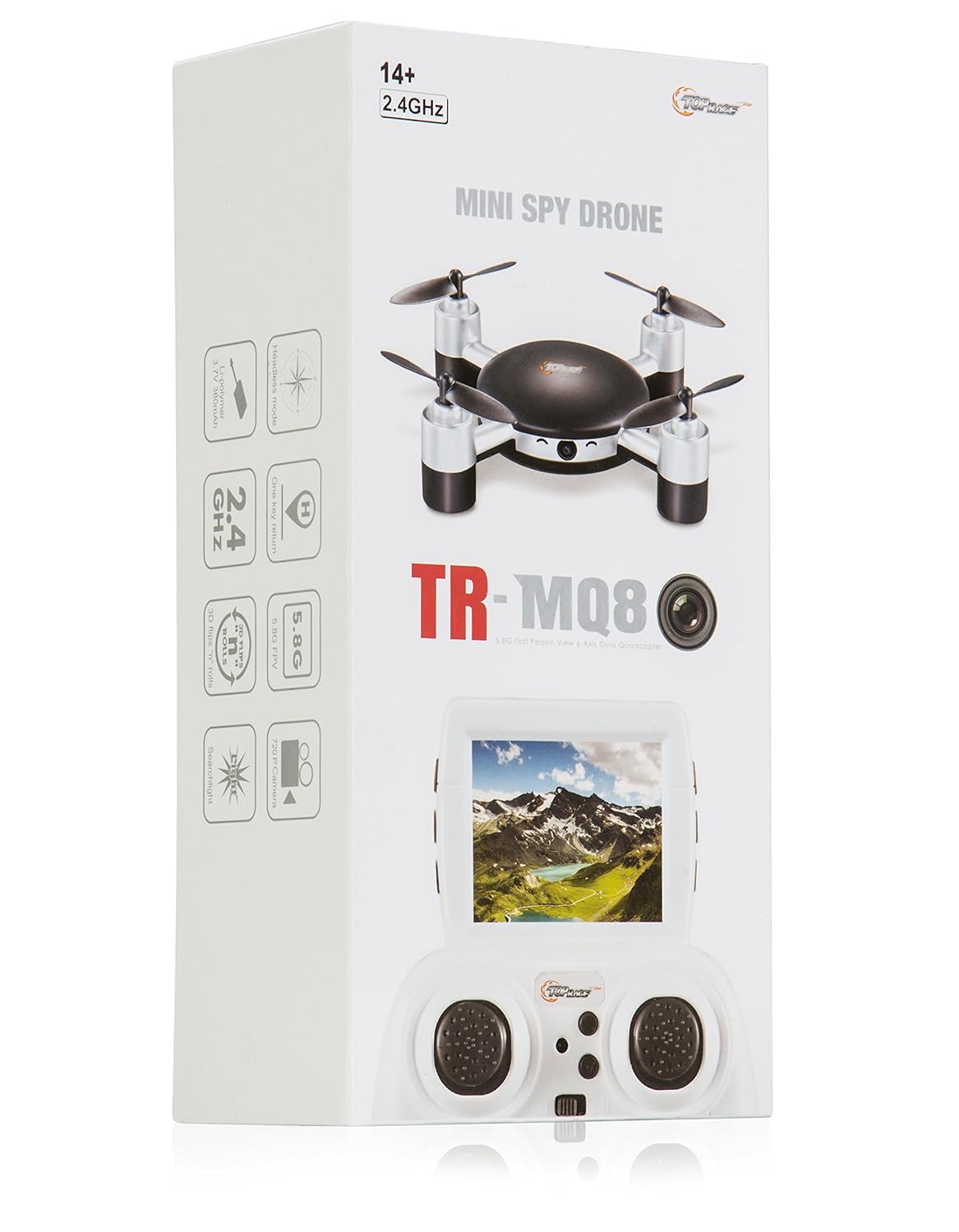 Top Race Remote Control Spy Drone with LCD Screen, 2.4 Ghz Mini Spy