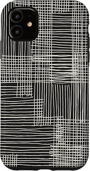 Amazon Com Iphone 11 Boho Aesthetic Modern Abstract Lines In Black And White Case