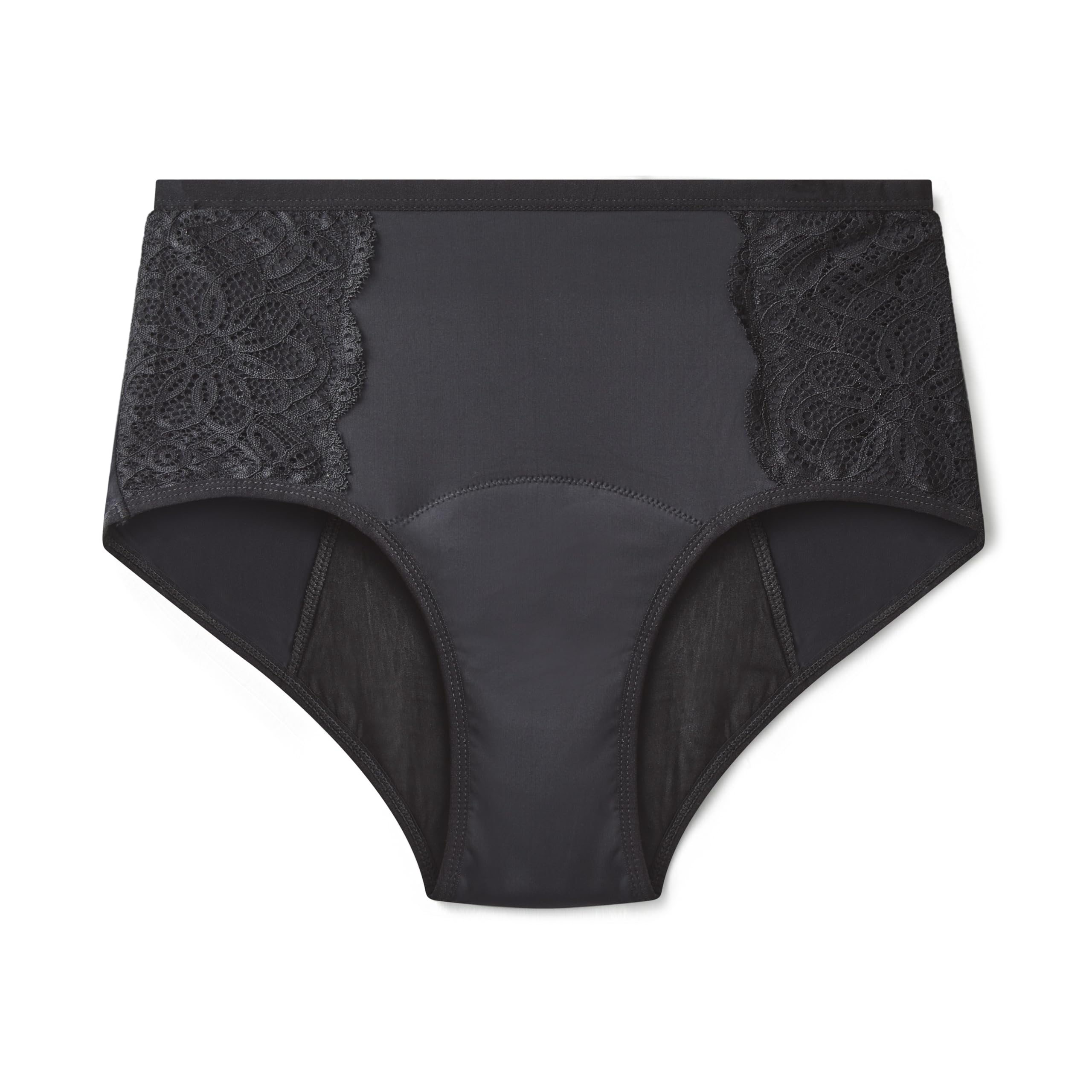 BP3 Underwear Washable Absorbent High Waist Knickers for Incontinence & Periods (Black, Small)