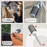 Olivia Garden Expert Blowout Shine Ceramic Round Brush 45 White Grey view 5