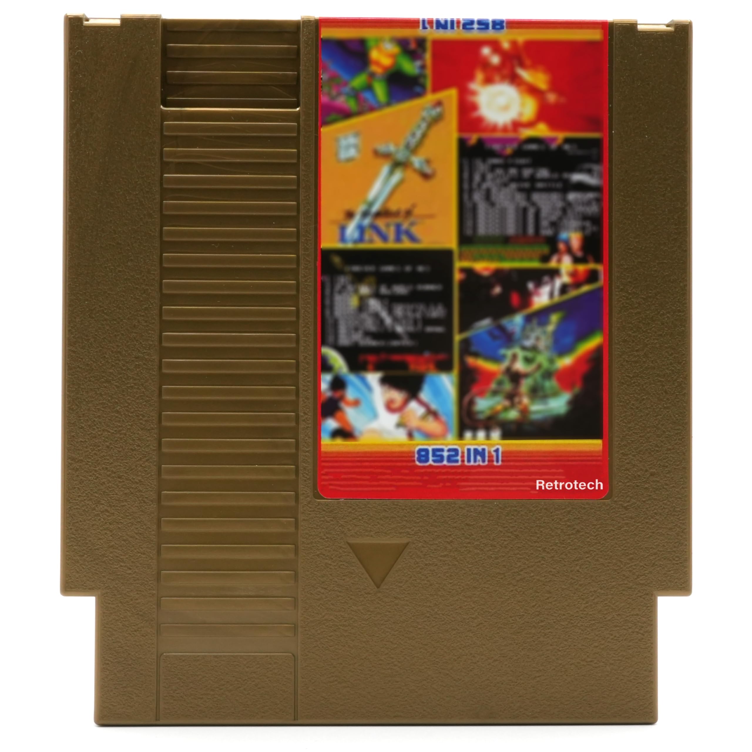 Retrotech Super 852 in 1 Multi Game Cartridge for NES Game Console - Gold, Includes Retrotech Printed Instructions