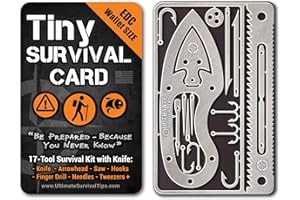 ULTIMATE SURVIVAL TIPS BE PREPARED-BECAUSE YOU NEVER KNOW Tiny Survival Card - Fishing and Outdoor Wilderness Survival Set