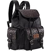 Montana West Wrangler Backpack Purse for Women Men Western Backpack Floral Tooled Travel Bags