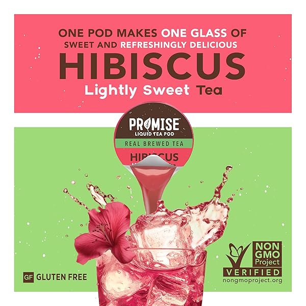 PROMISE TEA BY JAVA HOUSE – COLD-BREWED TEA CONCENTRATE PODS – ETHICALLY SOURCED – HIBISCUS LIGHTLY SWEET TEA – PACK OF 12