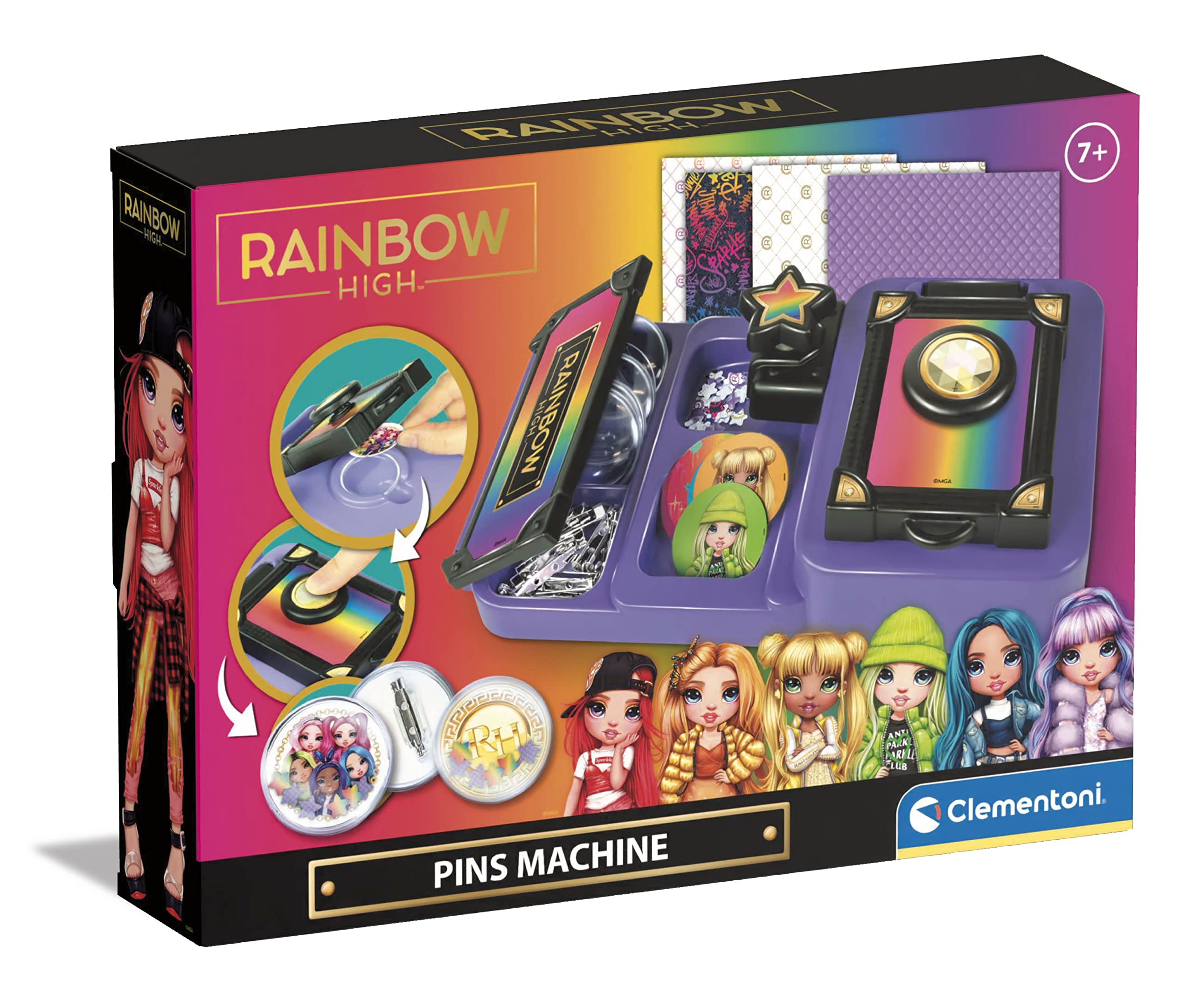 Clementoni - 18726 - Rainbow High - Badge Maker - Art And Crafts For Kids Ages 7, Creative Toys - Made In Italy