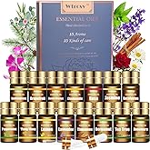 Wtrcsv Essential Oils Set - Top 15 Scents for Diffuser, Humidifier, Skin Care, Aromatherapy, Massage, Candle &amp; Soap Making - Fragrance Gift Set (5ml)