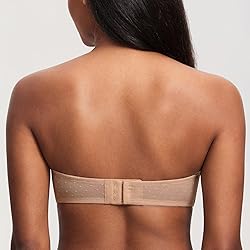DOBREVA Women's Mesh Strapless Bra Sheer Unlined