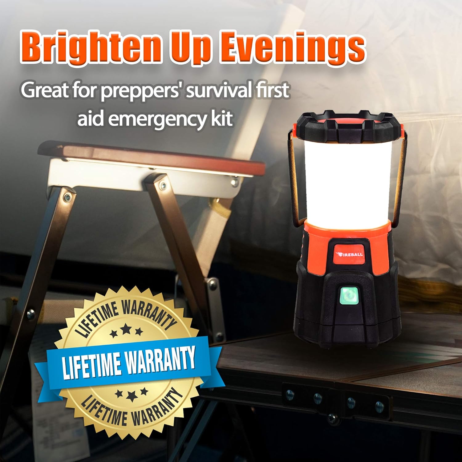 Blazin Fireball | Dimmable Lantern Battery Powered | 1000 Lumen LED Lantern | Emergency, Storm, Camping Torch | Battery Operated Lights - - 