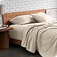 Bare Home Flannel Sheet Set 100% Cotton Twin Extra Long, Velvety Soft Heavyweight - Double Brushed Flannel - Deep Pocket (Twin XL, Sand)