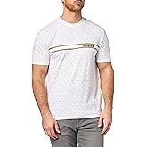 GUESS Men's Eco Jamey T-Shirt, 4G AOP White Tonal