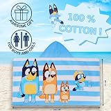 Bluey Hooded Towel Poncho 100% Cotton Kids Beach Bath Swiming Wrap view 5