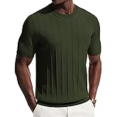 PJ PAUL JONES Mens T-Shirts Short Sleeve Crewneck Knit Texture Shirt Fashion Casual Stretch Tee Shirts