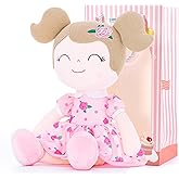 Gloveleya Baby Doll Girl Gifts Toys Rag Dolls Plush Toy Pink Rose 15.5" with Gift Box