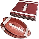 EaciTown Paper Football Plates & Football Napkins Set Serve 20 Football Party Plates Disposable for Birthday Party Football Game Day Party Faovrs