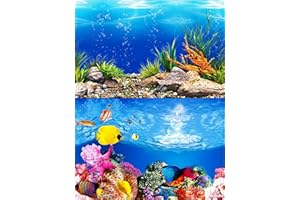 ELEBOX Water Plants Aquarium Background Poster HD Fish Tank Background Decorations Landscape 2 Sided 16"x 40"