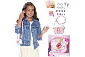 Disney Princess Style Collection Girls Purse Pretend Play Chic Petite Bag A - Mini Soft Vinyl Handbag for Girls with 5+ Acces