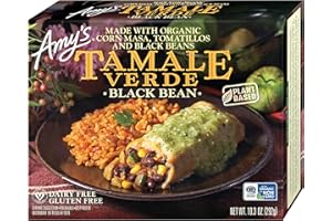 Amy's Frozen Meals, Black Bean Tamale Verde, Gluten Free, Dairy Free, Made With Organic Corn Masa, Tomatillos and Black Beans, 10.3 Oz
