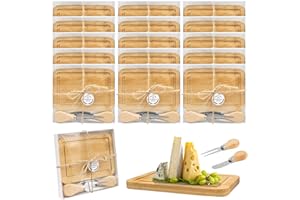 15 Set Cheese Boards Bridal Shower Favors Bulk Mini Cutting Charcuterie Board Knives Forks Thank You Tags with Box for Weddin