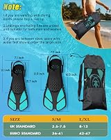 Lealinga Snorkel Fins Open Heel Adjustable Travel Flippers for Adults Men Women view 5